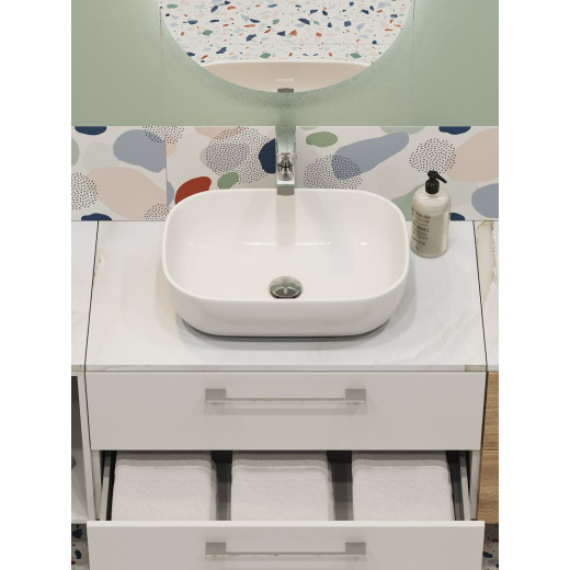 Столешница Cersanit STONE из керамогранита Aura 60x45x2 светло-серый сатиновый (63857)
