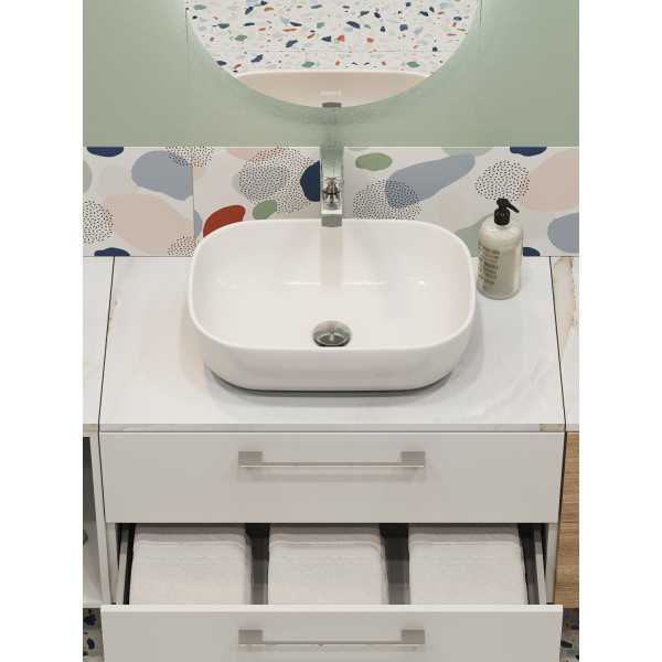 Столешница Cersanit STONE из керамогранита Aura 60x45x2 светло-серый сатиновый (63857)