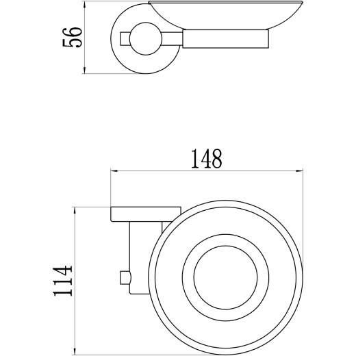 Мыльница стеклянная с настенным держателем Savol (S-005659C)