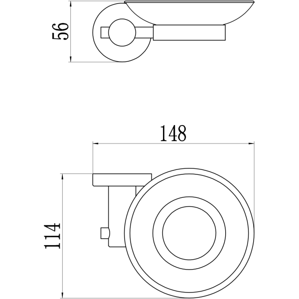 Мыльница стеклянная с настенным держателем Savol (S-005659C)
