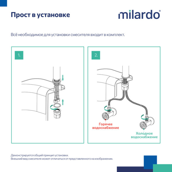 Смеситель для умывальника Milardo Maze сатин (MAZBN00M01)