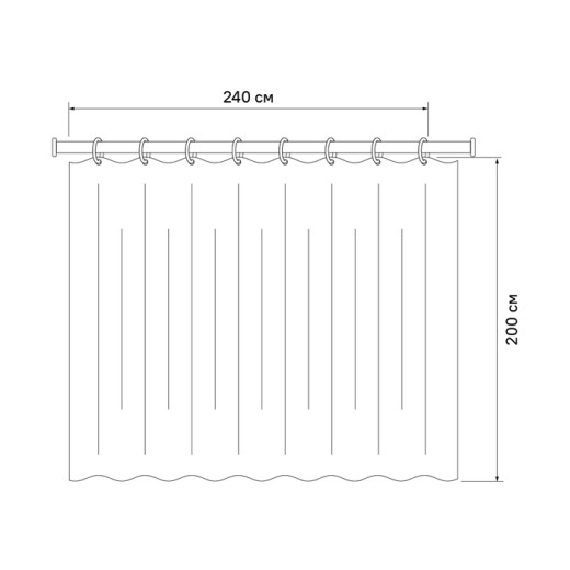 Штора для ванной IDDIS Бэйс (Base) 200x240 см, полиэстер, белый (BL08P24i11)