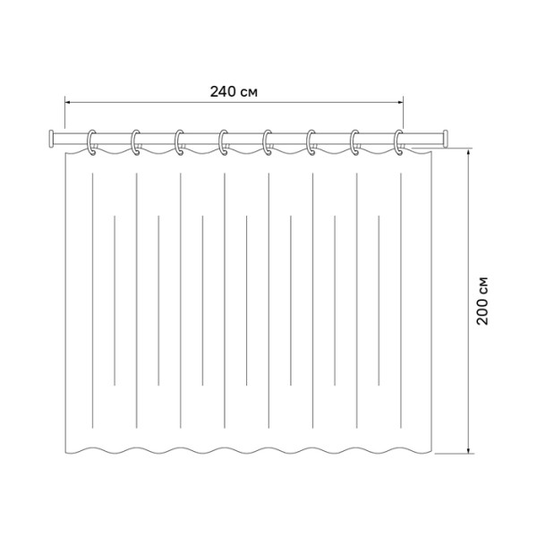 Штора для ванной IDDIS Бэйс (Base) 200x240 см, полиэстер, белый (BL08P24i11)