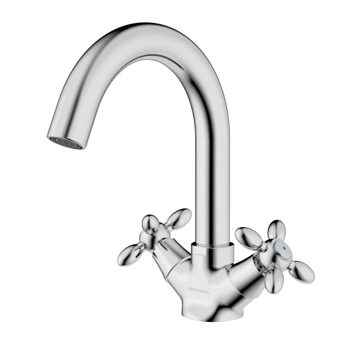 Смеситель DECOROOM DR53 для умывальника с поворотным изливом (DR53011)