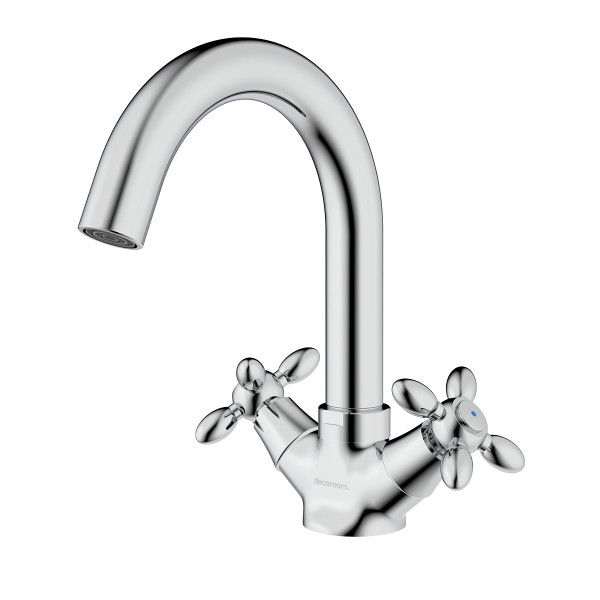 Смеситель DECOROOM DR53 для умывальника с поворотным изливом (DR53011)