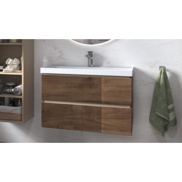 Тумба навесная Velvex Mondi 800-0-2 акация темная под раковину 4627173210898 (Madera Classica Slim) (308 акация темная)