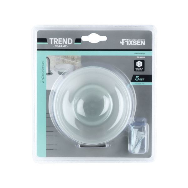 Мыльница FIXSEN стекло TREND GRAPHITE (FX-98008)
