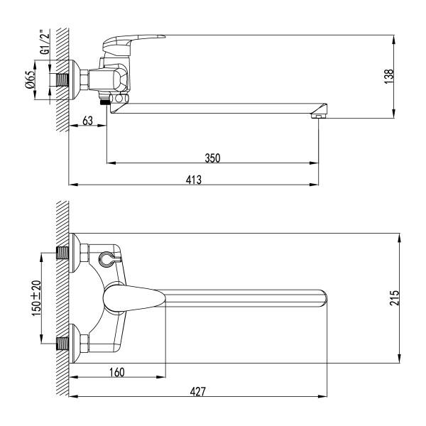 Смеситель для ванны Lemark Pramen (LM3317C)