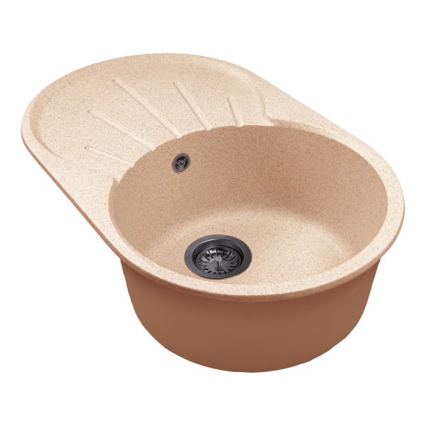 Мойка MIXLINE МЛ-ГМС105 (ML-GMS105) СТАНДАРТ овальная с крылом, песочный (302), 740*460*190мм (558123)