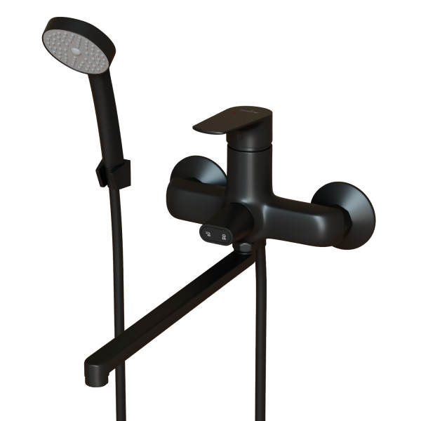 Смеситель для ванны и раковины 35k MIXLINE МЛ14-02 (ML14-02BL) ЧЕРНЫЙ (556606)