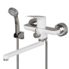 Смеситель для ванны и раковины MIXLINE ML41-02 "Swan White" 35k белый/хром (553910)