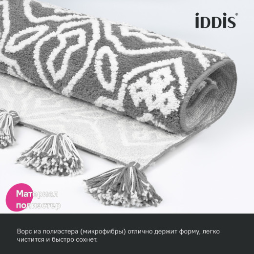 Коврик для ванной комнаты 50x80 микрофибра серый IDDIS Décor (DT01P58i12)