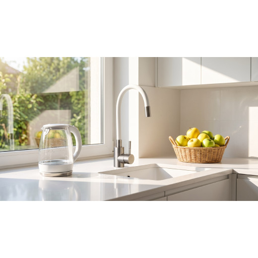 Смеситель для кухонной мойки с гибким изливом RUSH Симпл (Simple) белый (SUS7335-61White)