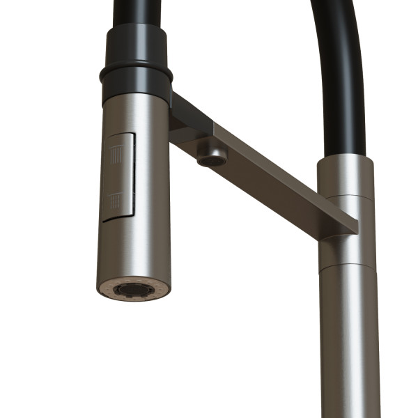 Смеситель для кухни 35k MIXLINE МЛНС-0401/MLSS-0401 ЧЕРНЫЙ гиб.из.магнит,под.к фильтру,п/гайку САТИН (556013)