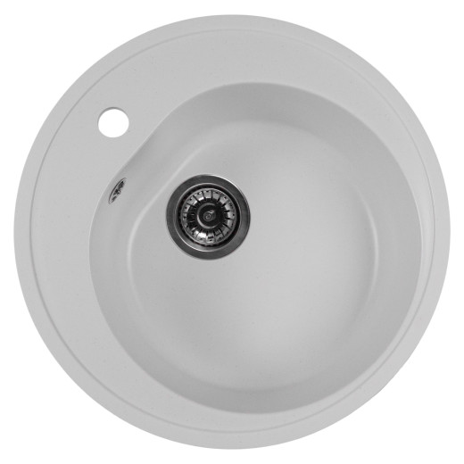 Мойкa MIXLINE МЛ-ГМС102 (ML-GMS102) СТАНДАРТ круглая, белый (331), 500 мм (глуб. чаши 170) (558085)