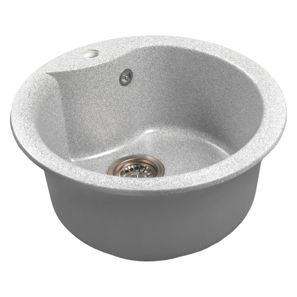 Мойкa MIXLINE МЛ-ГМС101 (ML-GMS101) СТАНДАРТ круглая, серый (310), 480 мм (глуб. чаши 190) (558084)