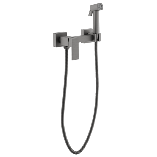 Смеситель BELZ с гигиенической лейкой оружейная сталь (B55806-3)