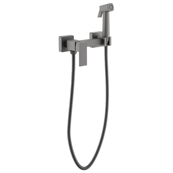 Смеситель BELZ с гигиенической лейкой оружейная сталь (B55806-3)