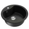 Мойкa MIXLINE ML-GM09 круглая ультра-черная (344) 510 мм (глуб. чаши 190) NEW (551805)
