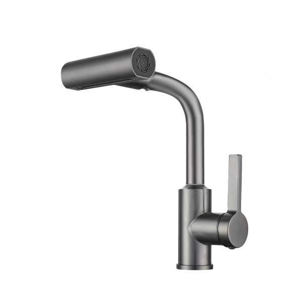 Смеситель для кухни с поворотной лейкой RUSH Тинос (Tinos) (TI3732-17Grey)