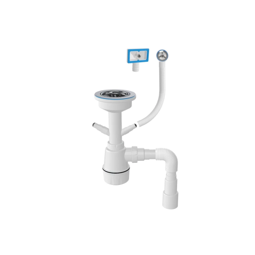 Универсальный евросифон для керамической и нержавеющей мойки с выпуском 114мм (1094.004)