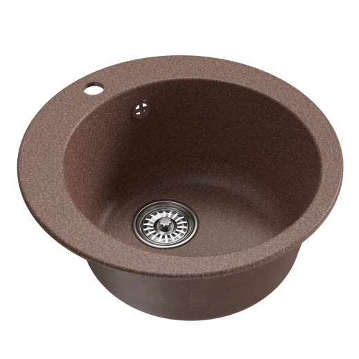 Мойкa MIXLINE ML-GM13 круглая  терракотовая (307) 495мм (глуб. чаши 200) NEW (551889)