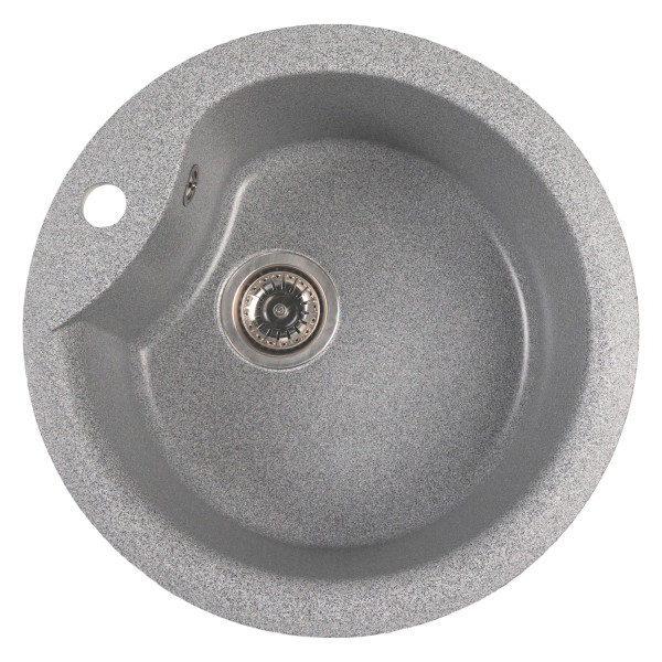 Мойкa MIXLINE МЛ-ГМС101 (ML-GMS101) СТАНДАРТ круглая, темно-серый (309), 480 мм (глуб. чаши 190) (558083)