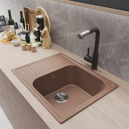 Мойка MIXLINE ML-GM18 с крылом  терракотовая (307) 640*490*190мм NEW (551969)