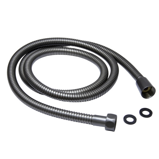 Шланг душевой MIXLINE МЛ-2-200/MIX-2-200 200 см имп/кон, EPDM, нерж.сталь ГРАФИТ (коробка) (557327)