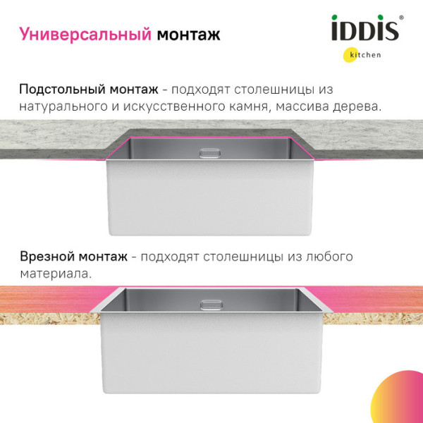 Мойка кухонная из нержавеющей стали IDDIS Edifice (EDI54S0i77)
