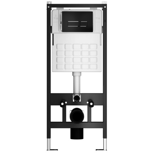 Система инсталляции WAVE В-500/002П+В2/W-500/002Pn+V2, прямоуг кнопка В2/V2 черная, пневматика, 500 мм (553526)