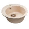 Мойкa MIXLINE МЛ-ГМС102 (ML-GMS102) СТАНДАРТ круглая, бежевый (328), 500 мм (глуб. чаши 170) (558088)