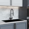 Смеситель для кухни 35k MIXLINE МЛНС-0401Г(MLSS-0401BL)черн.гиб.излив магнит,под.к фил,ЧЕРНЫЙ ГРАФИТ (556015)