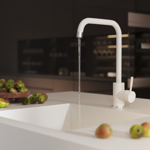 Смеситель для кухни MIXLINE ML-GS12 35к (331) белый высок. излив (550659)