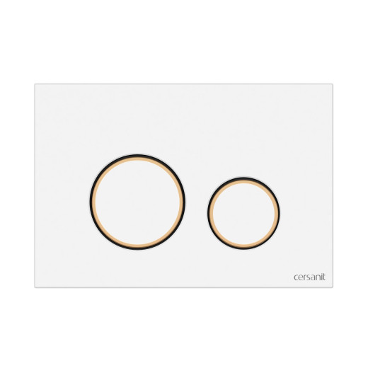 Кнопка Cersanit  TWINS для LINK PRO/VECTOR/LINK/HI-TEC пластик белый с рамкой золото (63535)