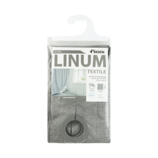 Шторка для ванной серая Fixsen Linum (FX-1535K)