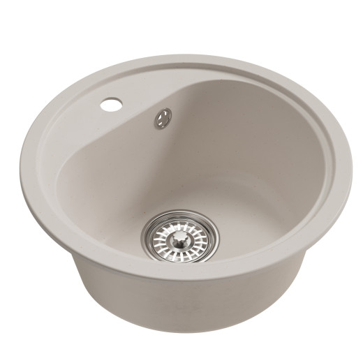 Мойка MIXLINE ML-GM10 КРУГЛАЯ, БЕЛАЯ (331), 440ММ (ГЛУБ. ЧАШИ 180) (551813)
