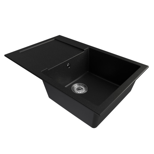 Мойка MIXLINE ML-GM31 с крылом  ультра-черная (344) 770*500*190мм NEW (552197)