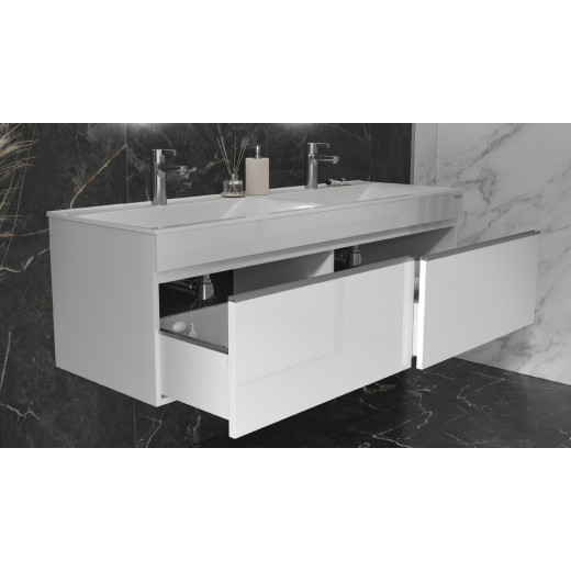 Тумба подвесная Velvex Pulsus 140 белая под раковину rkPUL.140-81 (Pulsus) (tp.PUL.PUL.140.2Y белый глянец)