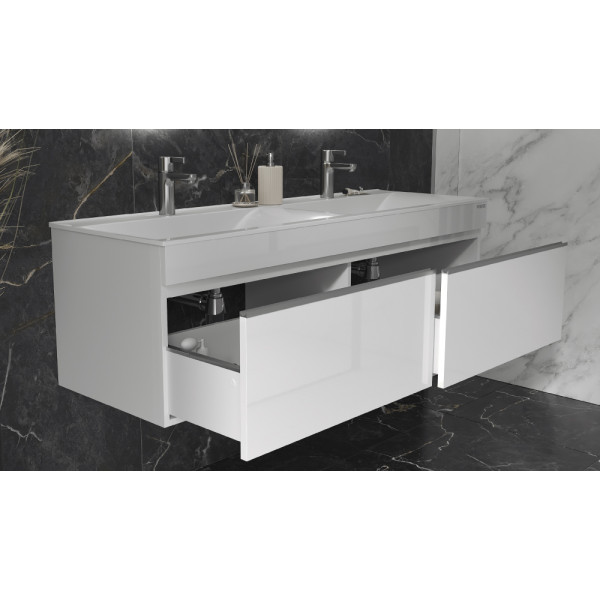 Тумба подвесная Velvex Pulsus 140 белая под раковину rkPUL.140-81 (Pulsus) (tp.PUL.PUL.140.2Y белый глянец)