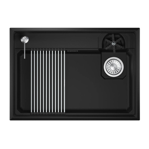 Кухонная мойка GRANULA KITCHEN SPACE RINZER кварц (7308R, ЧЁРНЫЙ)