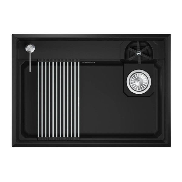 Кухонная мойка GRANULA KITCHEN SPACE RINZER кварц (7308R, ЧЁРНЫЙ)