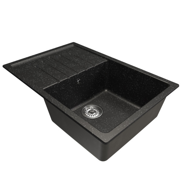 Мойка MIXLINE ML-GM19 с крылом черная (308) 750*500*200мм NEW (551982)
