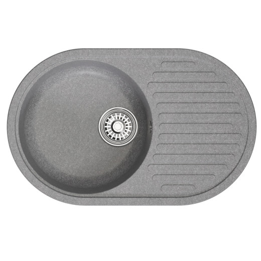 Мойка MIXLINE ML-GM16 овальная с крылом  графит (342) 730*460*180мм NEW (551932)