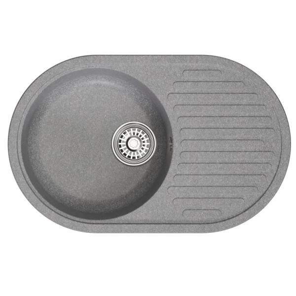 Мойка MIXLINE ML-GM16 овальная с крылом графит (342) 730*460*180мм NEW (551932)