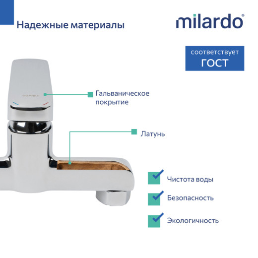 Смеситель для душа Milardo Макс (Maks) хром глянцевый (MAKSB00M03)