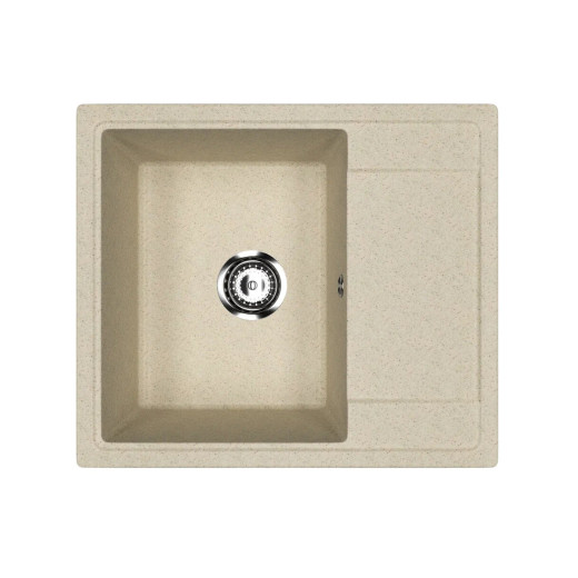 Мойкa MIXLINE МЛ-ГМУ05 (ML-GMU05) УЛЬТРА с крылом, бежевый камень, 575*495 мм (глуб. чаши 190) (556727)