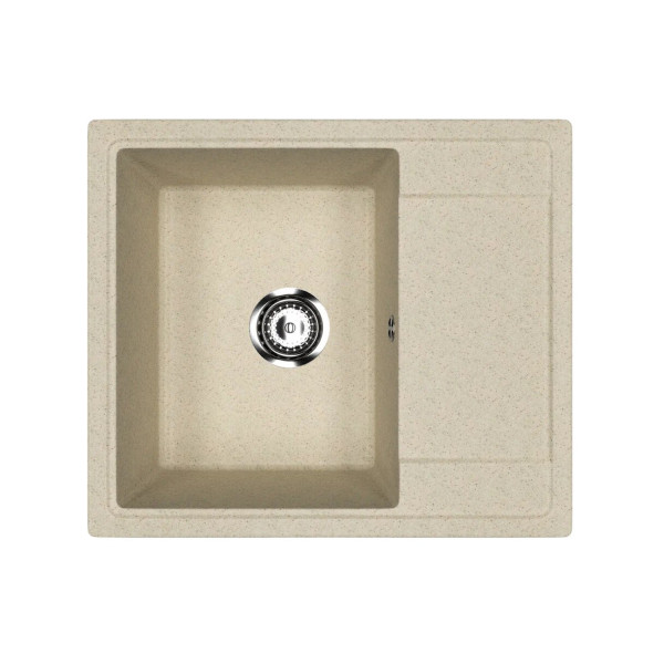 Мойкa MIXLINE МЛ-ГМУ05 (ML-GMU05) УЛЬТРА с крылом, бежевый камень, 575*495 мм (глуб. чаши 190) (556727)