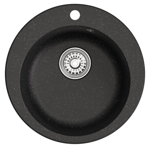 Мойкa MIXLINE ML-GM13 круглая  черная (308) 495мм (глуб. чаши 200) NEW (551890)