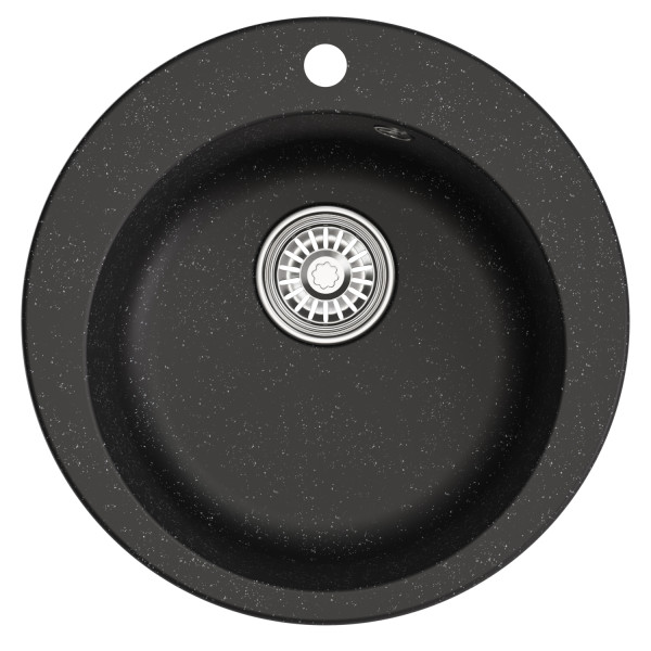 Мойкa MIXLINE ML-GM13 круглая черная (308) 495мм (глуб. чаши 200) NEW (551890)
